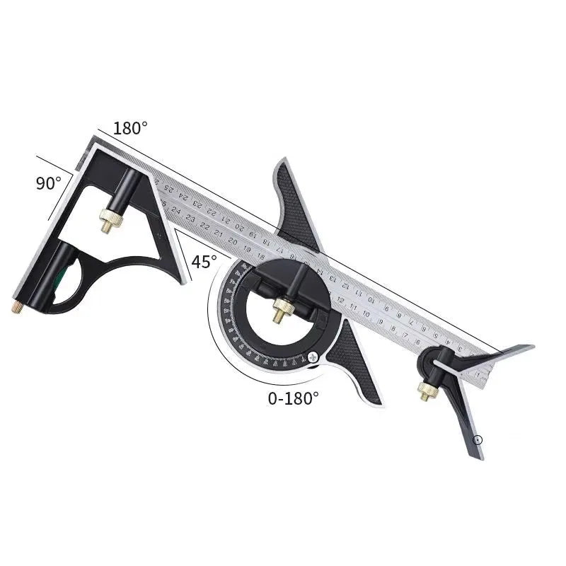 Esquadro Combinado Deslizante Ajustável – Ferramenta de Medição em Metal ideal para caldeireiros.