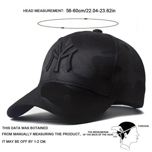 Boné de Beisebol Camuflado com Bordado de Letra – Estilo Casual e Ajustável para Atividades ao Ar Livre