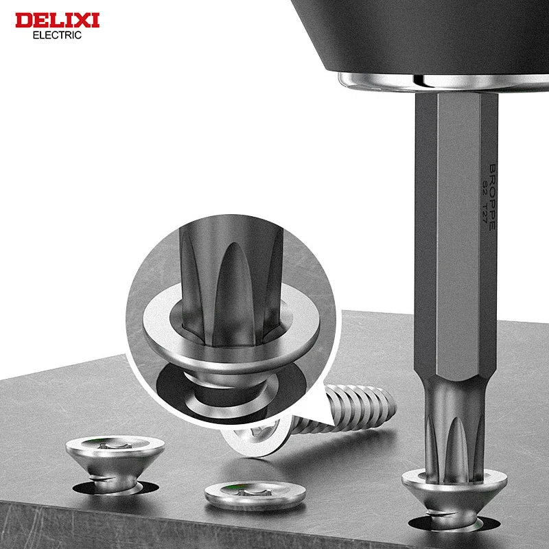 Conjunto de Chaves Allen DELIXI ELECTRIC – Kit de Chaves Hexagonais com Adaptador de Soquete, Torque Universal, Longas e Métricas .