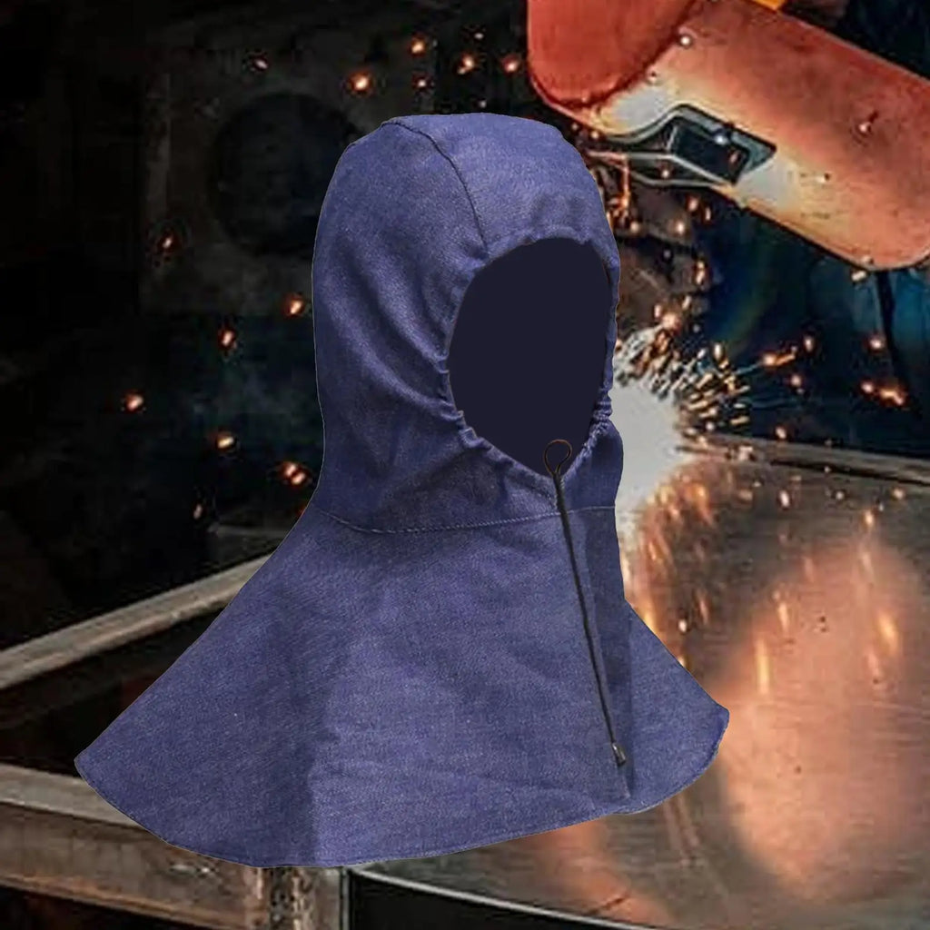 Capuz de Soldagem – À prova de vento, absorvente de suor e protetor; compatível com capacete de solda; lavável e confortável; com proteção para o pescoço.